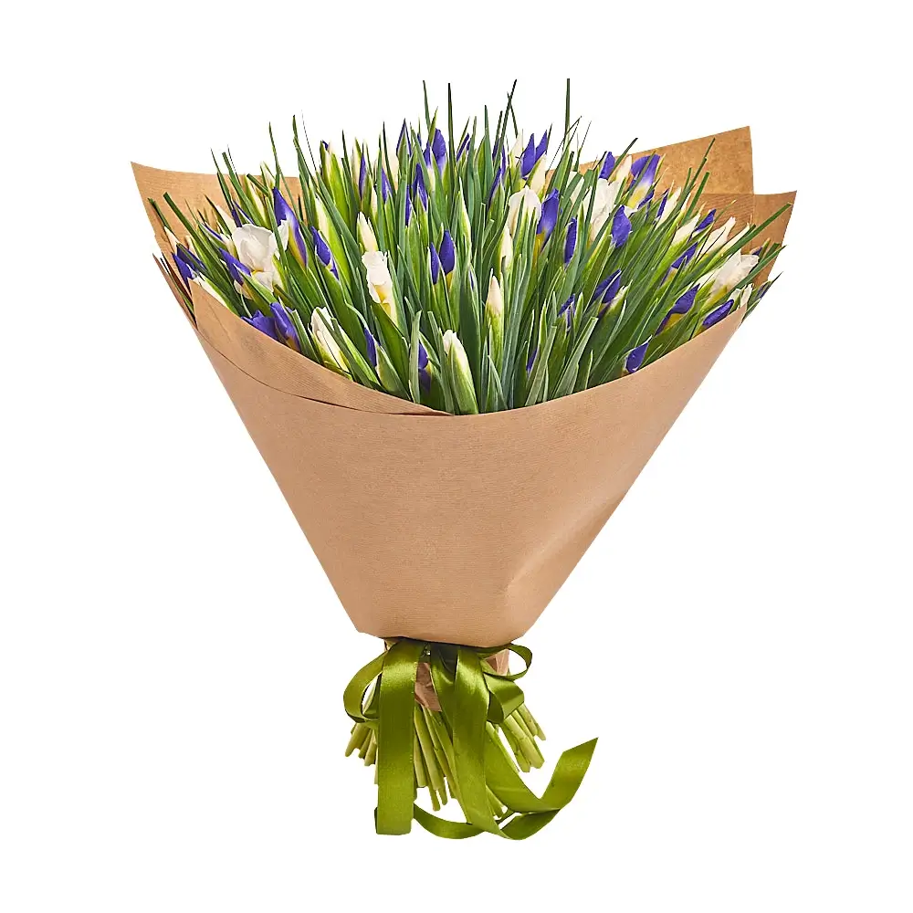 Букет из 101 ириса в крафте