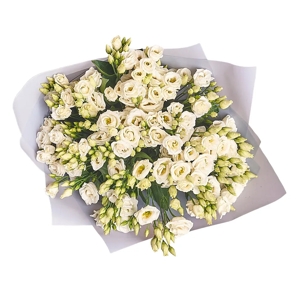 Букет из 15 белых лизиантусов