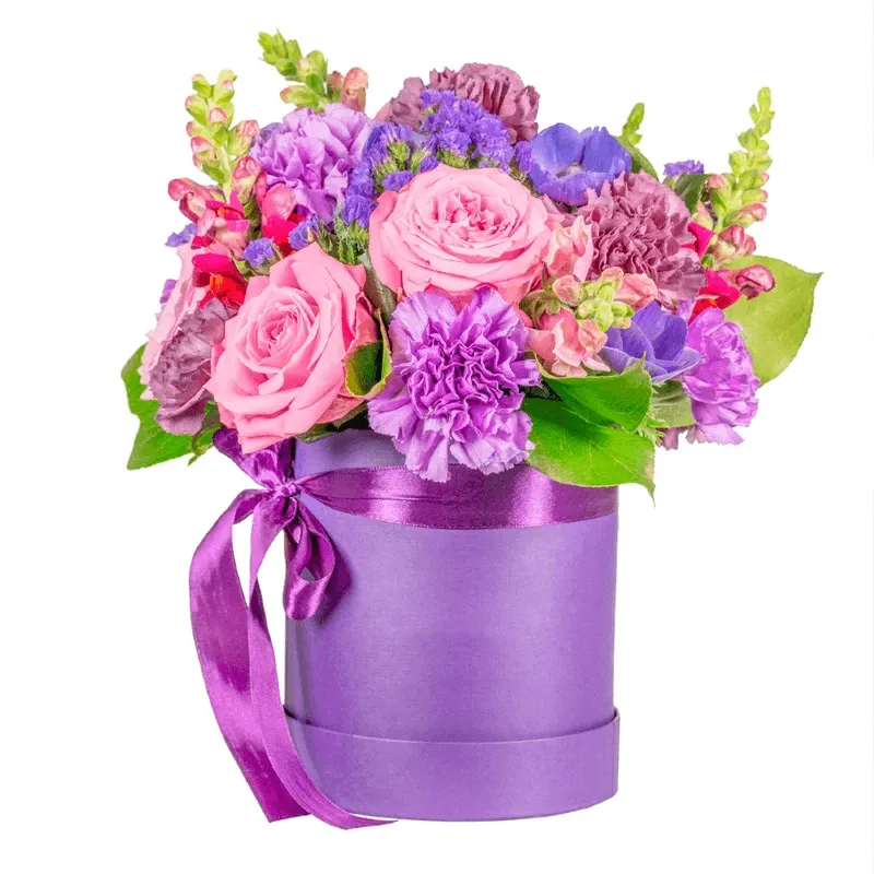 Цветы в коробке «Насыщенная любовь»